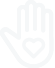 White hand icon with a heart in the palm, symbolizing care and support.